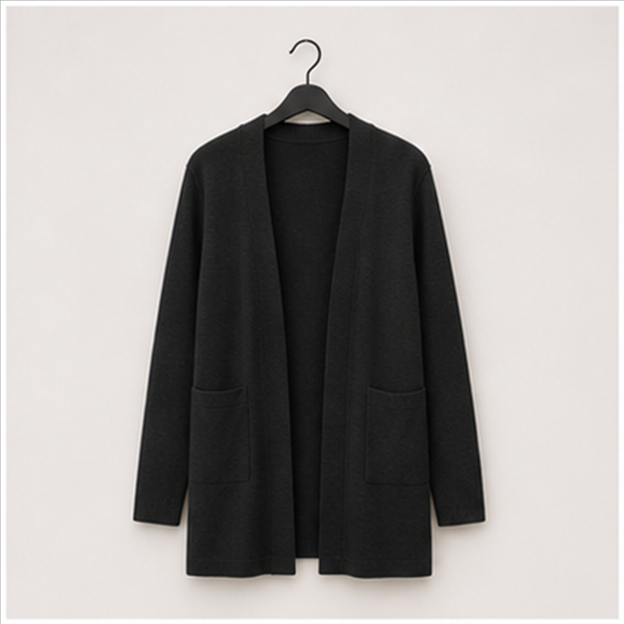 Women's Lightweight Cardigan Open Front Long Sleeve Casual Loose Thin Cardigans with Pockets - front view