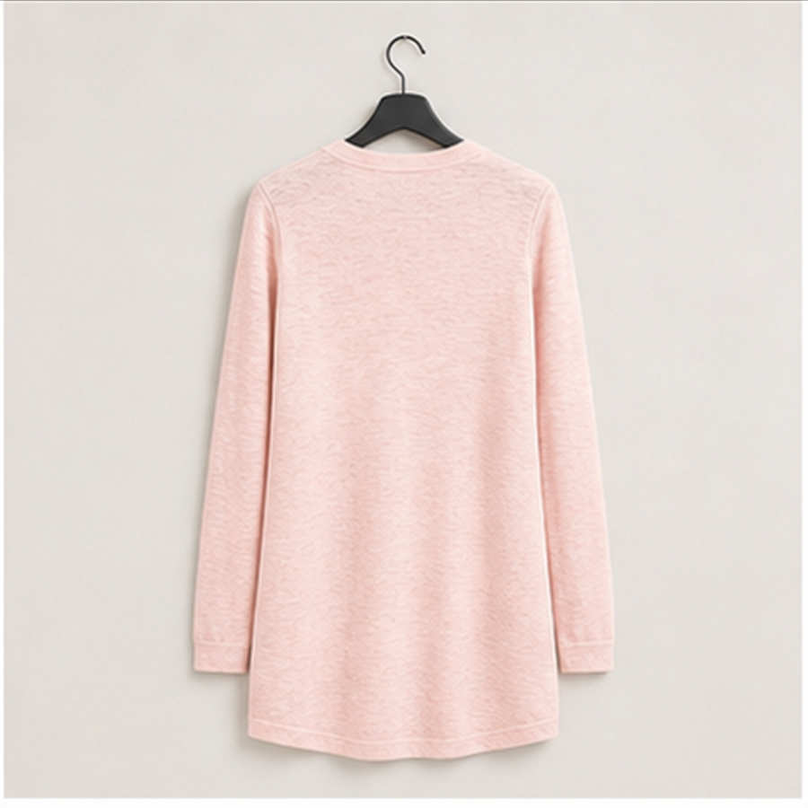 Women's Lightweight Cardigan Summer Long Open Front Button Down Trendy Loose Outwear with Pockets - back view