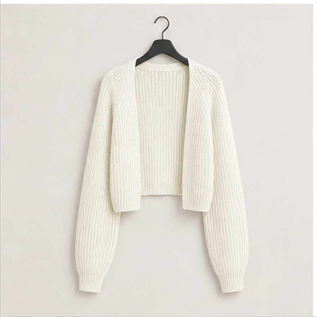 Women's Y2k Cropped Cardigan Sweaters Lightweight Knit Open Front Bolero Shrugs Spring Fall Outfits - front view
