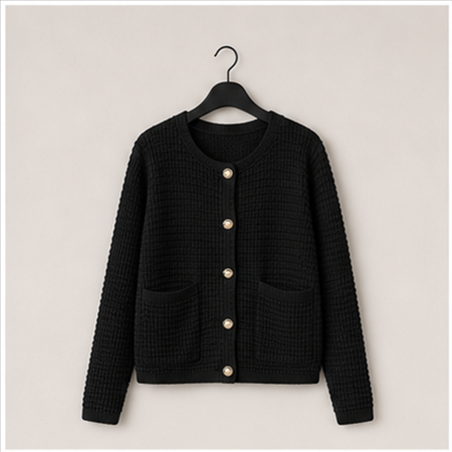 Women's Knit Cardigan Sweaters Fall Fashion Long Sleeve Open Front Button Down Trendy Casual Jacket Winter Clothes - front vi