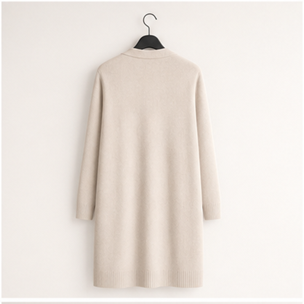 Women's Long Cardigan Sweaters Lightweight Open Front Duster Knit Fashion Sweater Coats Trendy Cardigans with Pocket - back v