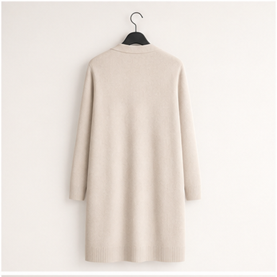 Women's Long Cardigan Sweaters Lightweight Open Front Duster Knit Fashion Sweater Coats Trendy Cardigans with Pocket - back v