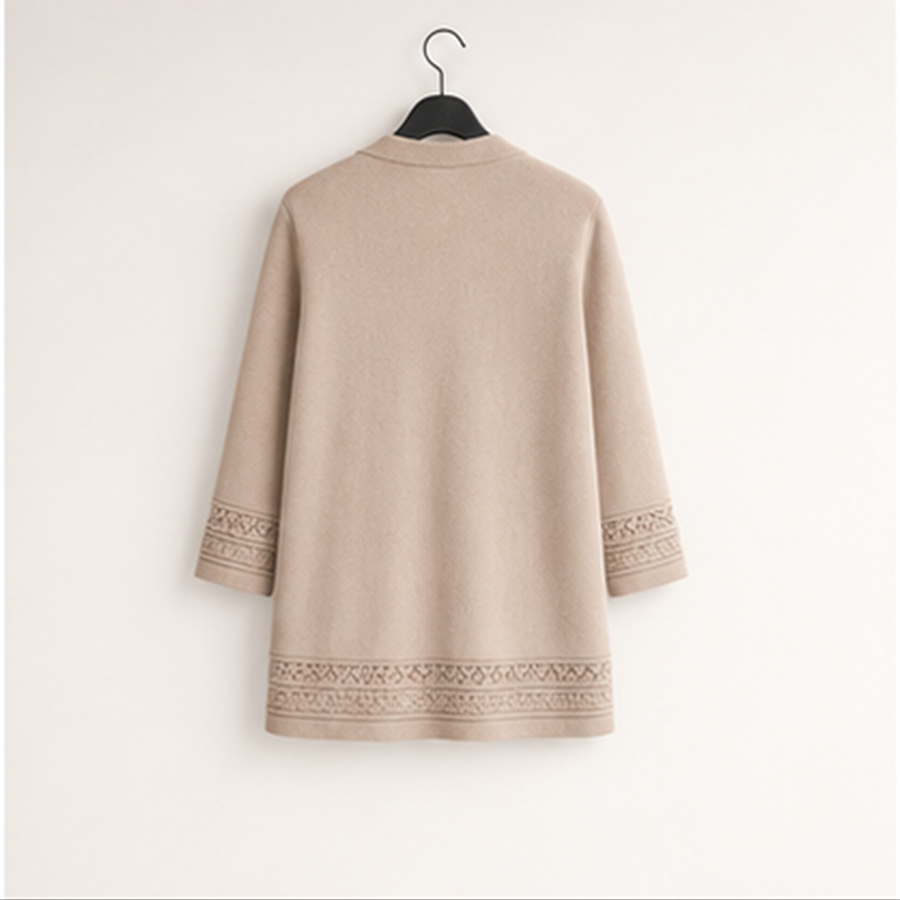 Women Casual 3/4 Sleeve Lightweight Cardigans Summer Spring Button Down Sweater Tops - back view